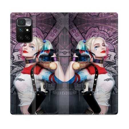 Housse Cuir Portefeuille Pour Xiaomi Redmi 10 Harley Quinn Batte