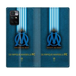 Housse Cuir Portefeuille Pour Xiaomi Redmi 10 Olympique Marseille OM Bande