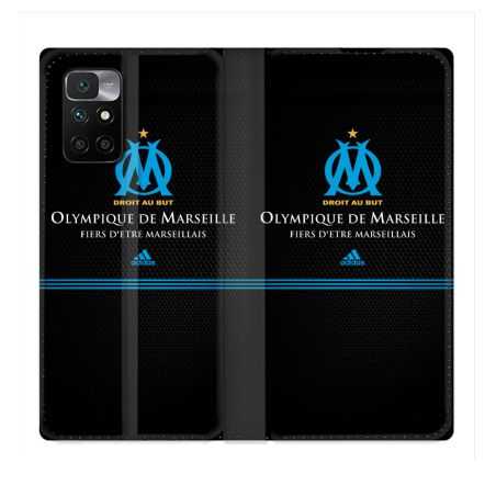 Housse Cuir Portefeuille Pour Xiaomi Redmi 10 Olympique Marseille OM Fier etre Marseillais