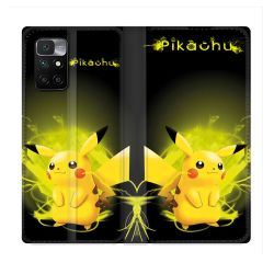 Housse Cuir Portefeuille Pour Xiaomi Redmi 10 Pokemon Pikachu Eclair