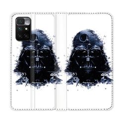 Housse Cuir Portefeuille Pour Xiaomi Redmi 10 Star Wars - Dark Vador Blanc