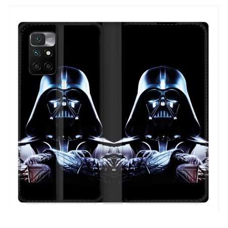 Housse Cuir Portefeuille Pour Xiaomi Redmi 10 Star Wars - Dark Vador Noir