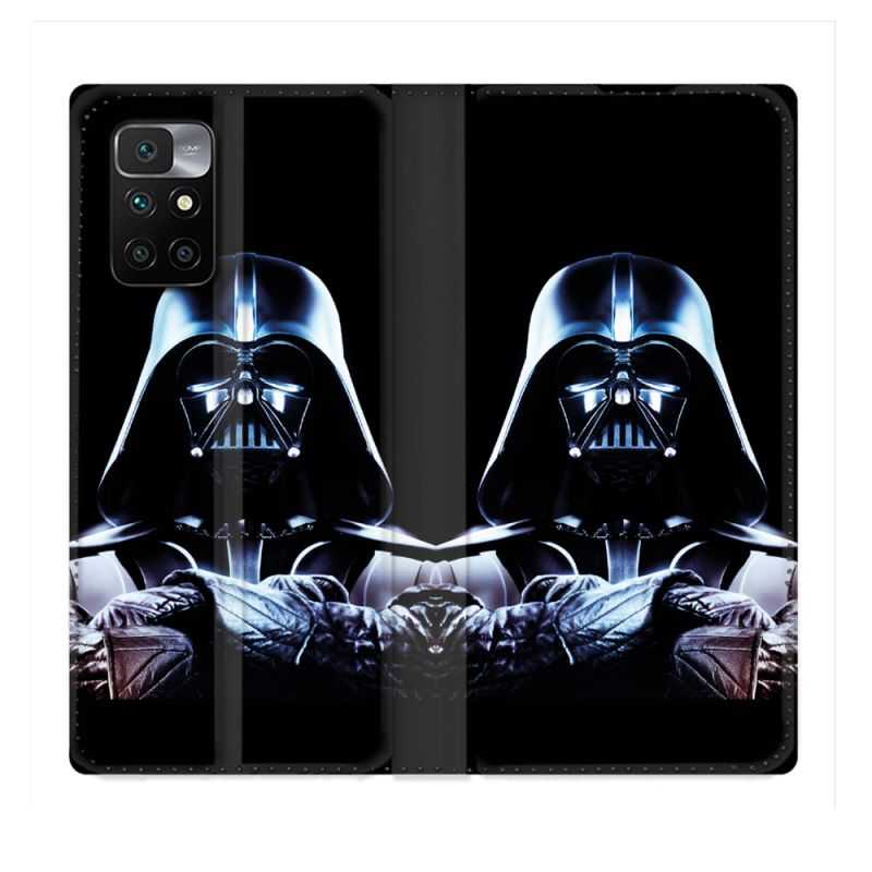 Housse Cuir Portefeuille Pour Xiaomi Redmi 10 Star Wars - Dark Vador Noir