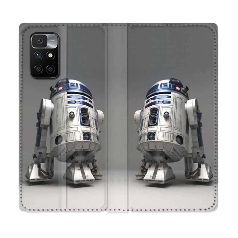 Housse Cuir Portefeuille Pour Xiaomi Redmi 10 Star Wars - R2D2