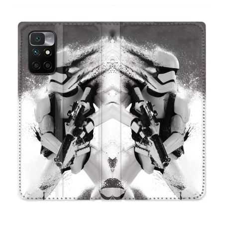 Housse Cuir Portefeuille Pour Xiaomi Redmi 10 Star Wars - Trooper