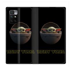 Housse Cuir Portefeuille Pour Xiaomi Redmi 10 Star Wars - Yoda bebe noir