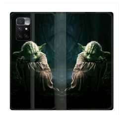 Housse Cuir Portefeuille Pour Xiaomi Redmi 10 Star Wars - Yoda sombre