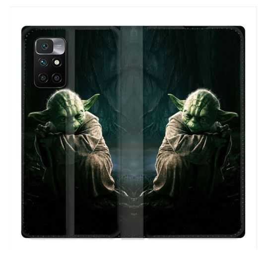Housse Cuir Portefeuille Pour Xiaomi Redmi 10 Star Wars - Yoda sombre