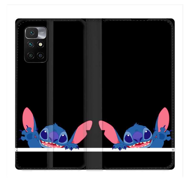 Housse Cuir Portefeuille Pour Xiaomi Redmi 10 Stitch Noir