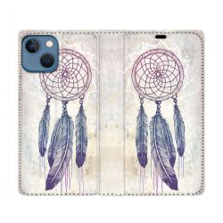 Housse Cuir Portefeuille Pour Iphone 14 (6.1) Zen Attrape Reve Blanc
