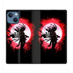 Housse Cuir Portefeuille Pour Iphone 14 (6.1) Voyage Japon Samourai