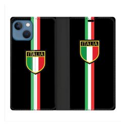 Housse Cuir Portefeuille Pour Iphone 14 (6.1) Voyage Italie 3 Noir
