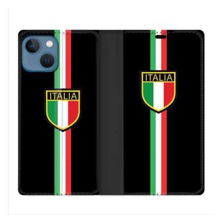Housse Cuir Portefeuille Pour Iphone 14 (6.1) Voyage Italie 3 Noir
