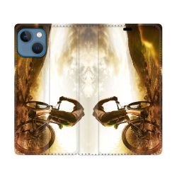 Housse Cuir Portefeuille Pour Iphone 14 (6.1) Sport VTT Soleil