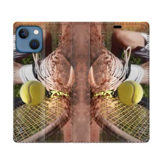 Housse Cuir Portefeuille Pour Iphone 14 (6.1) Sport Tennis Glissade