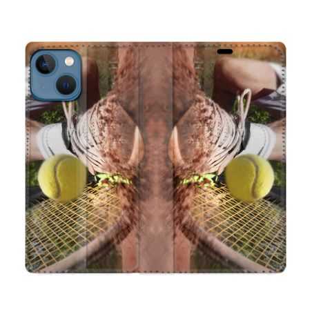 Housse Cuir Portefeuille Pour Iphone 14 (6.1) Sport Tennis Glissade