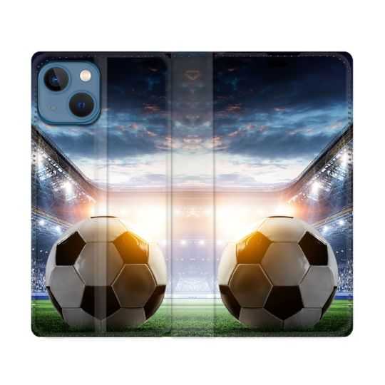 Housse Cuir Portefeuille Pour Iphone 14 (6.1) Sport Football Stade