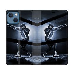 Housse Cuir Portefeuille Pour Iphone 14 (6.1) Sport Boxe Poing