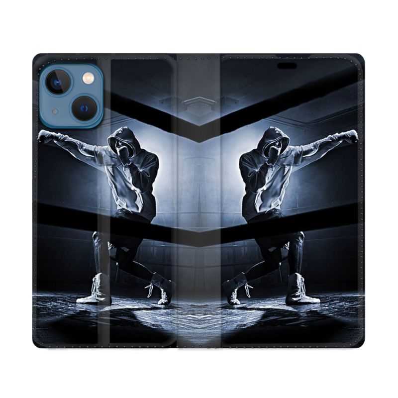 Housse Cuir Portefeuille Pour Iphone 14 (6.1) Sport Boxe Poing