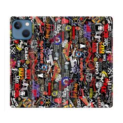 Housse Cuir Portefeuille Pour Iphone 14 (6.1) Musique Rock Groupe