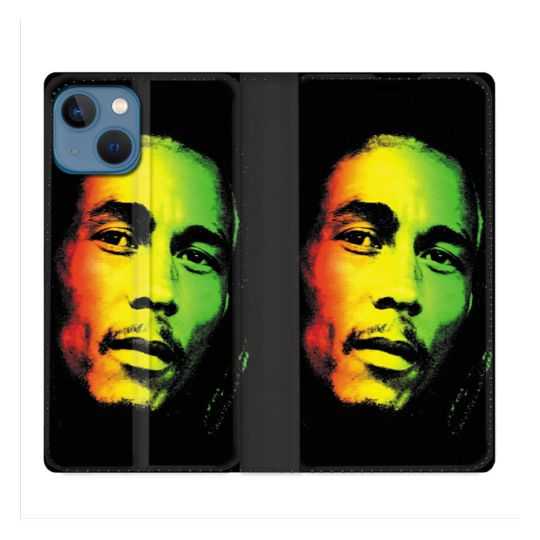 Housse Cuir Portefeuille Pour Iphone 14 (6.1) Musique Bob Marley 2