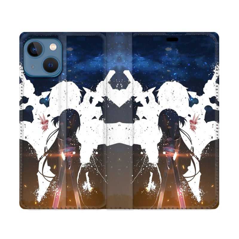 Housse Cuir Portefeuille Pour Iphone 14 (6.1) Manga SAO sword Art Online Asuna