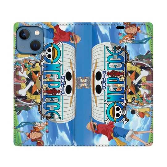 Housse Cuir Portefeuille Pour Iphone 14 (6.1) Manga One Piece Sunny