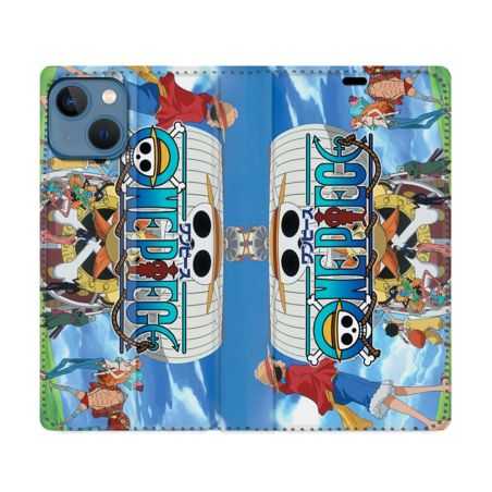 Housse Cuir Portefeuille Pour Iphone 14 (6.1) Manga One Piece Sunny