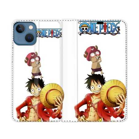 Housse Cuir Portefeuille Pour Iphone 14 (6.1) Manga One Piece Chopper