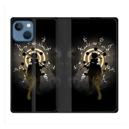 Housse Cuir Portefeuille Pour Iphone 14 (6.1) Manga Naruto Sage