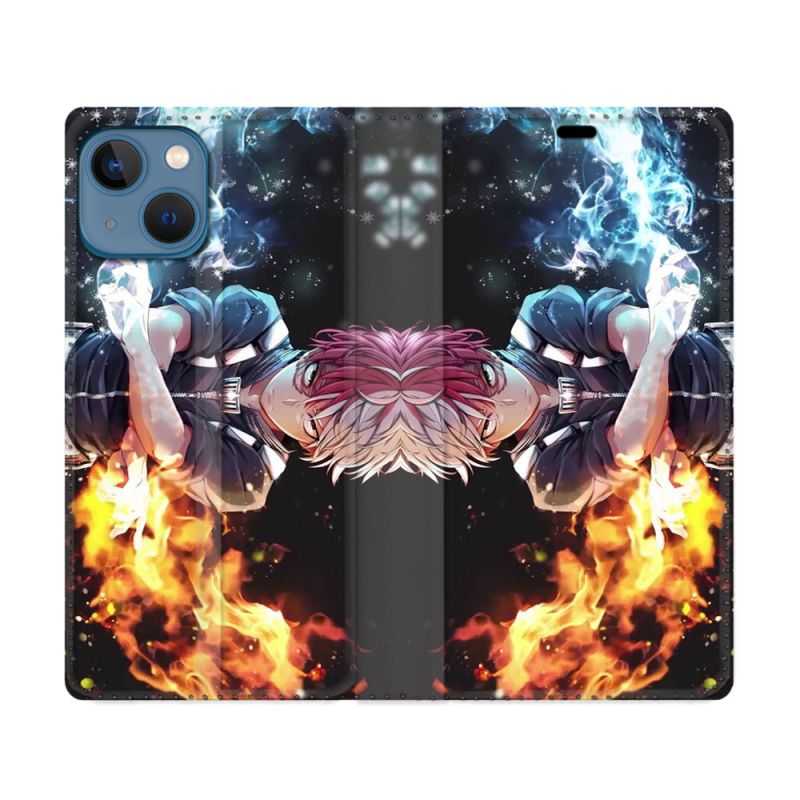 Housse Cuir Portefeuille Pour Iphone 14 (6.1) Manga My Hero Academia Shoto