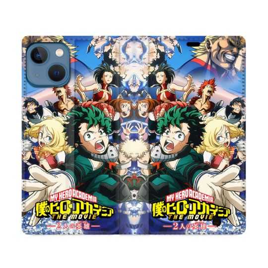 Housse Cuir Portefeuille Pour Iphone 14 (6.1) Manga My Hero Academia Affiche