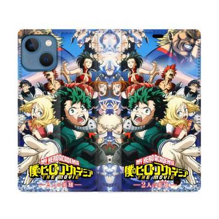 Housse Cuir Portefeuille Pour Iphone 14 (6.1) Manga My Hero Academia Affiche