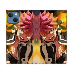 Housse Cuir Portefeuille Pour Iphone 14 (6.1) Manga Fairy Tail Natsu