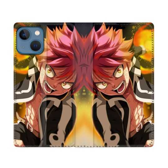 Housse Cuir Portefeuille Pour Iphone 14 (6.1) Manga Fairy Tail Natsu