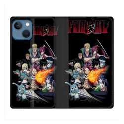 Housse Cuir Portefeuille Pour Iphone 14 (6.1) Manga Fairy Tail Logo Team