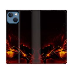 Housse Cuir Portefeuille Pour Iphone 14 (6.1) Manga Demon Slayer Electric