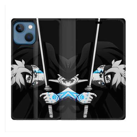 Housse Cuir Portefeuille Pour Iphone 14 (6.1) Manga Boruto Epée