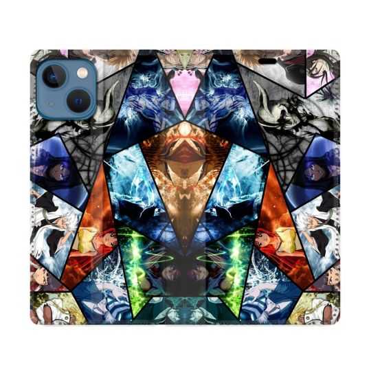 Housse Cuir Portefeuille Pour Iphone 14 (6.1) Manga Bleach Pele Mele