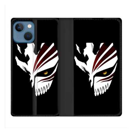 Housse Cuir Portefeuille Pour Iphone 14 (6.1) Manga Bleach Masque