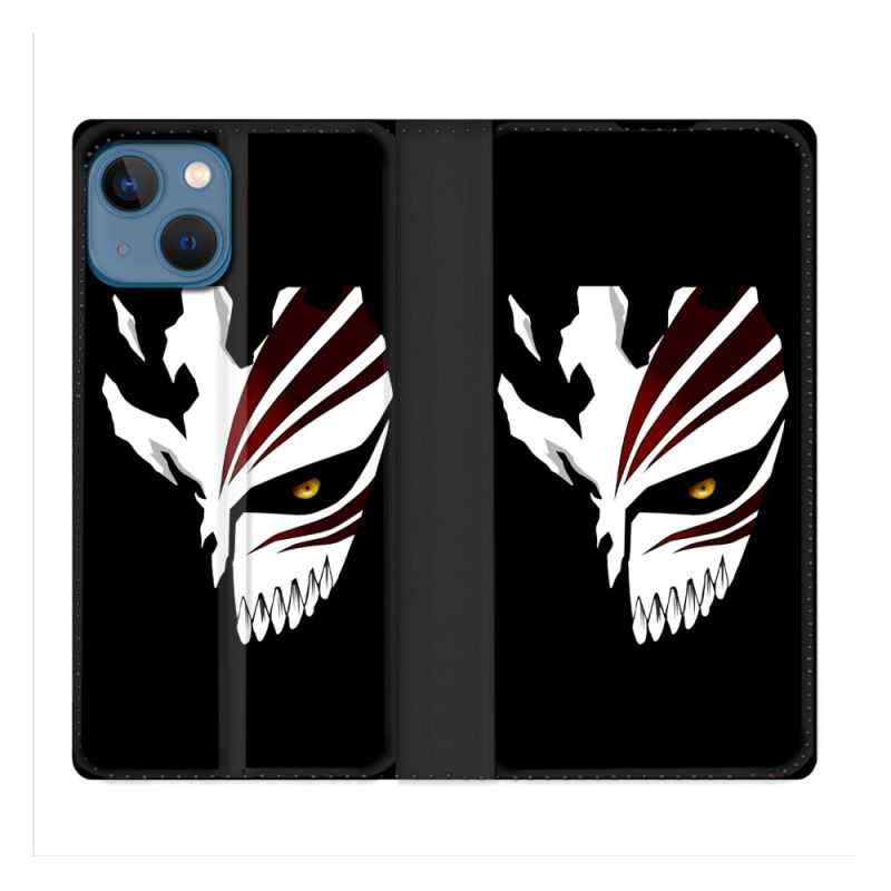 Housse Cuir Portefeuille Pour Iphone 14 (6.1) Manga Bleach Masque