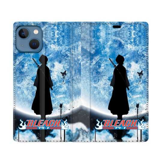 Housse Cuir Portefeuille Pour Iphone 14 (6.1) Manga Bleach Lune