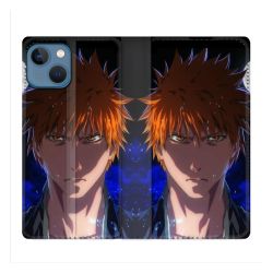 Housse Cuir Portefeuille Pour Iphone 14 (6.1) Manga Bleach Ichigo