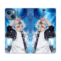 Housse Cuir Portefeuille Pour Iphone 14 (6.1) Manga Bleach Hitsugaya