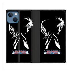 Housse Cuir Portefeuille Pour Iphone 14 (6.1) Manga Bleach Duo