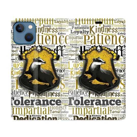 Housse Cuir Portefeuille Pour Iphone 14 (6.1) Harry Potter Poursouffle