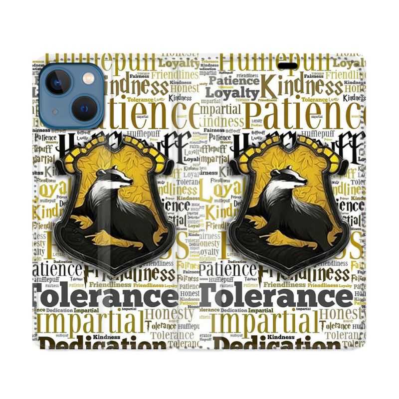 Housse Cuir Portefeuille Pour Iphone 14 (6.1) Harry Potter Poursouffle