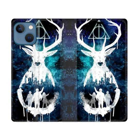Housse Cuir Portefeuille Pour Iphone 14 (6.1) Harry Potter Patronome