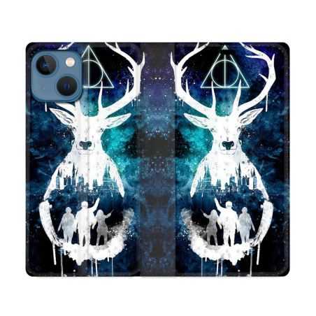 Housse Cuir Portefeuille Pour Iphone 14 (6.1) Harry Potter Patronome