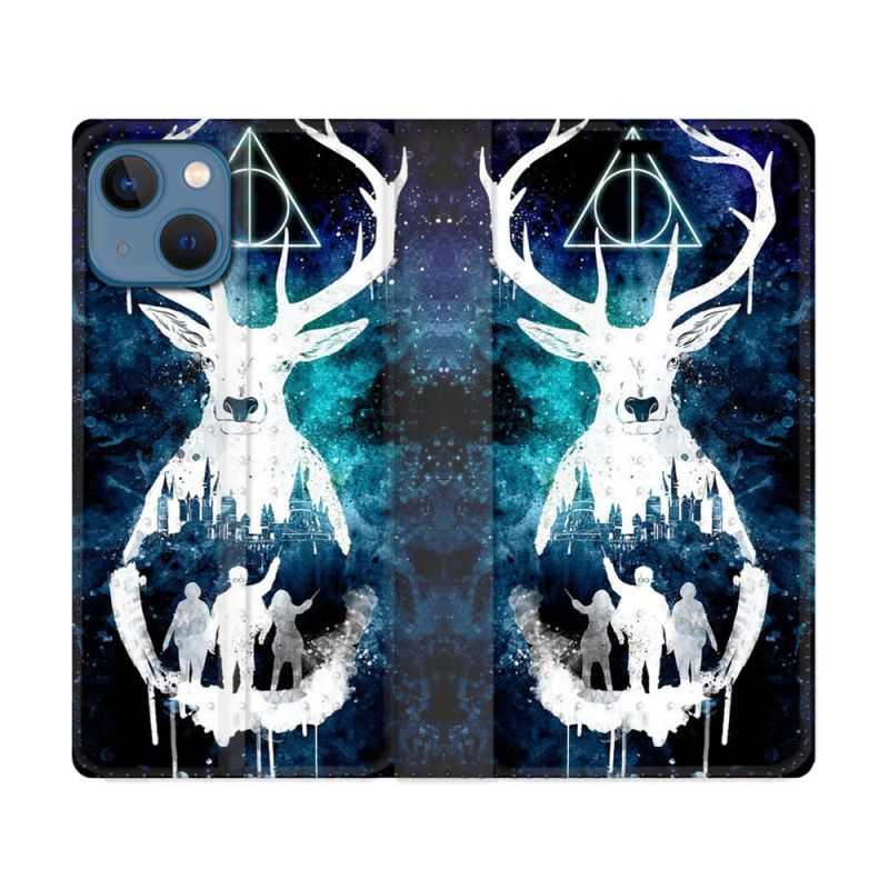 Housse Cuir Portefeuille Pour Iphone 14 (6.1) Harry Potter Patronome